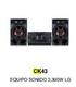 EQUIPO DE MUSICA LG,X BOOM,MOD CK 43, 2 BAFLES,USB,BLUETOOTH